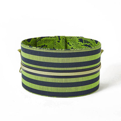 ボーダー 緑：帯ベルト｜西陣織｜正絹