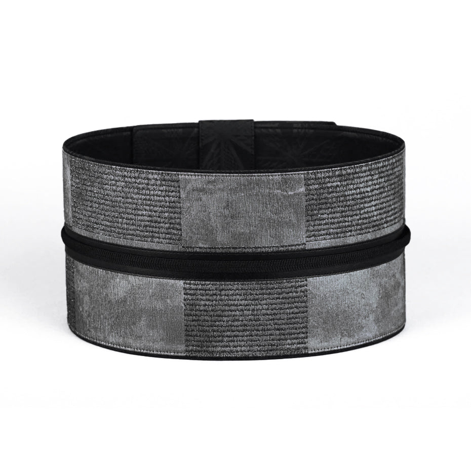 銀箔市松：帯ベルト｜ 西陣織 ｜正絹