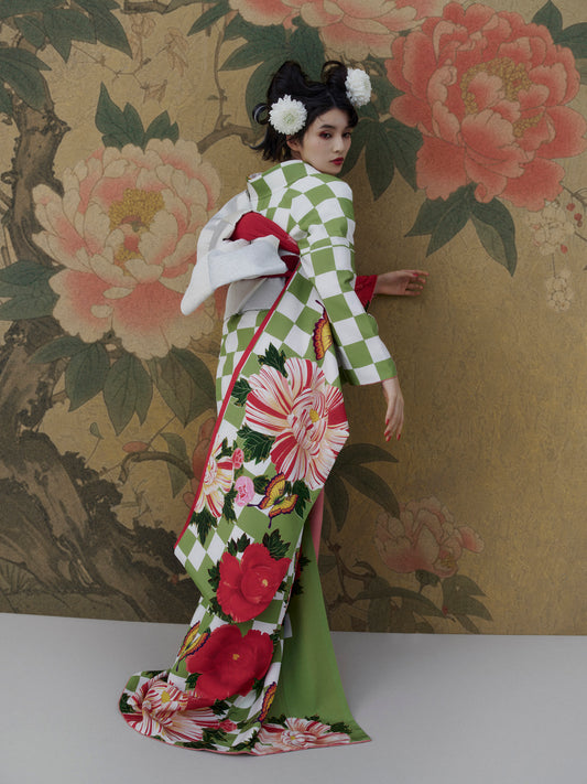 成人式振袖レンタル｜市松牡丹