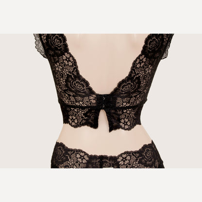 和装ブラ Wafure Camellia ブラジャー ブラック