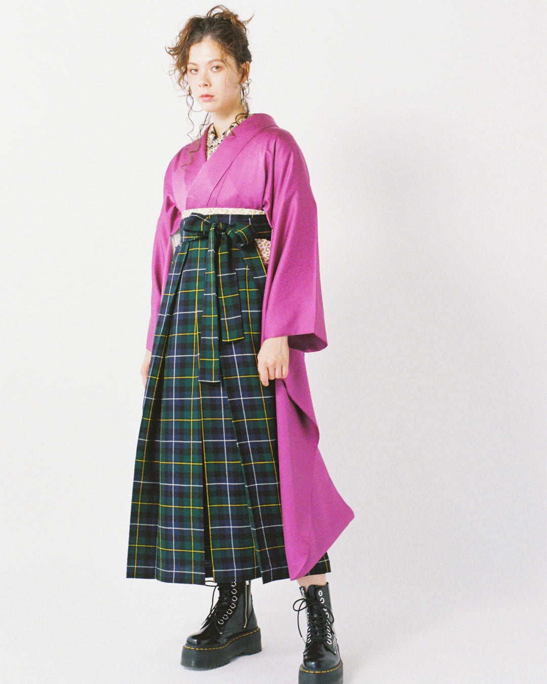 朱子唐草 × グリーンチェック | 卒業袴