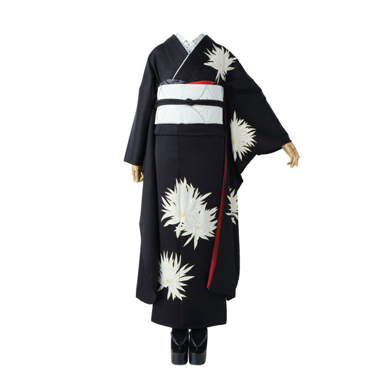 成人式振袖レンタル｜月照乱華 黒 × 七宝白