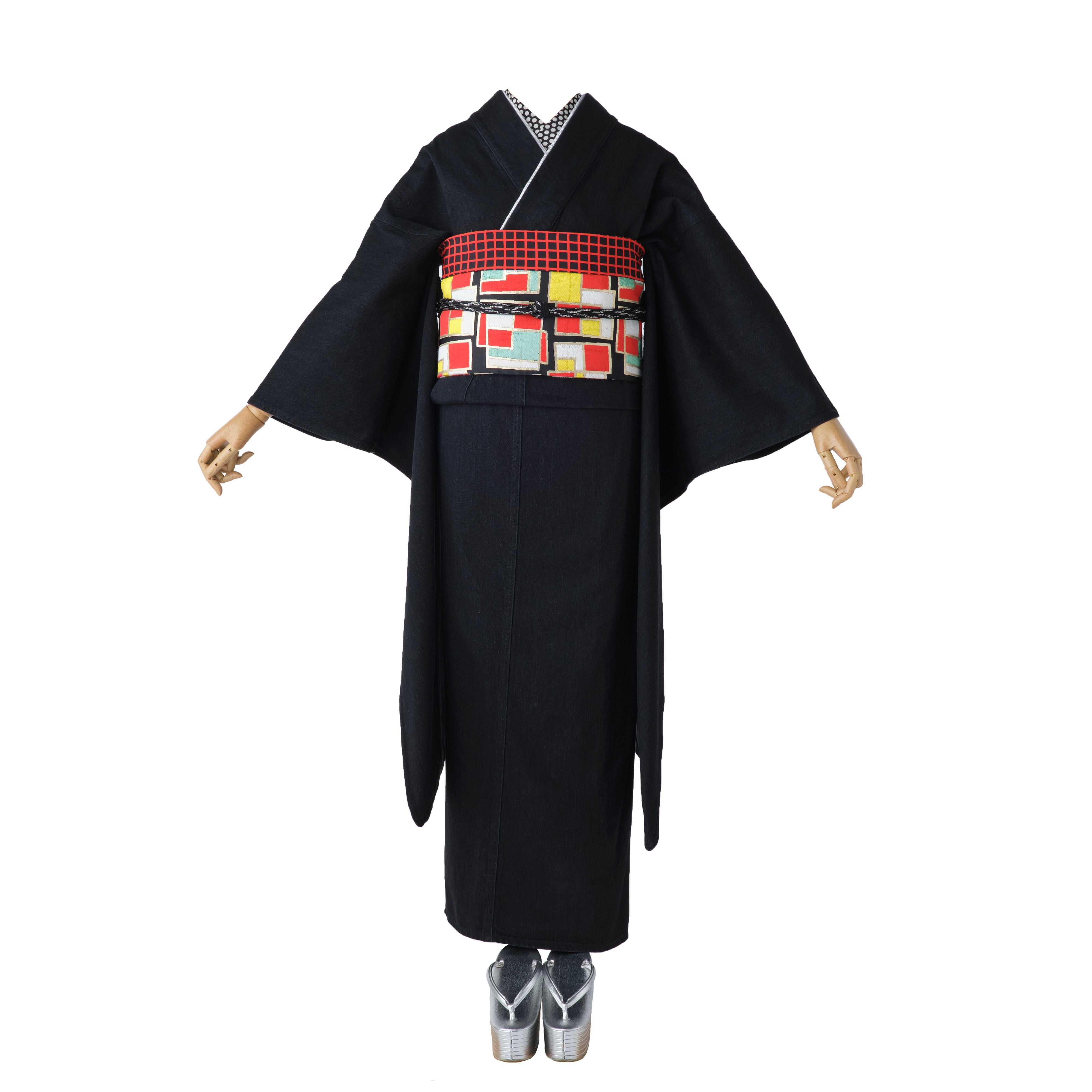 ブラック：デニム振袖 KAPUKIオリジナル