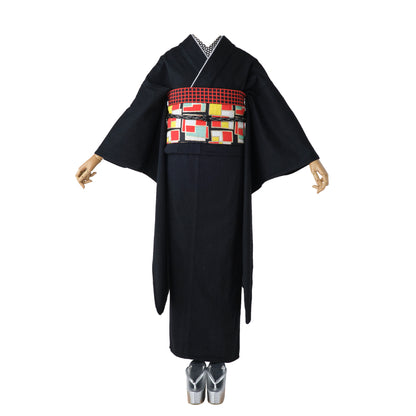 成人式振袖レンタル｜デニムブラック×モンドリアン