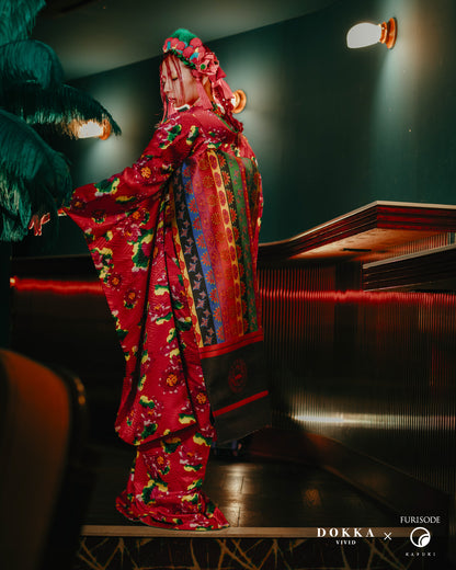 蓮華小紋　紅［ DOKKA vivid ］：2026年成人式振袖レンタル