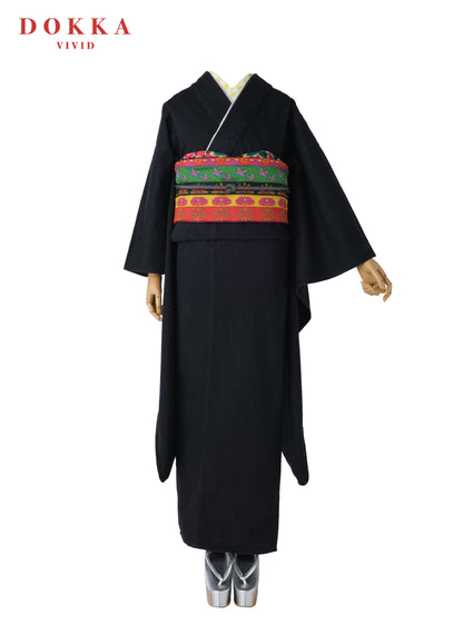 デニム ブラック×蝶花彩縞｜DOKKA vivid × KAPUKI