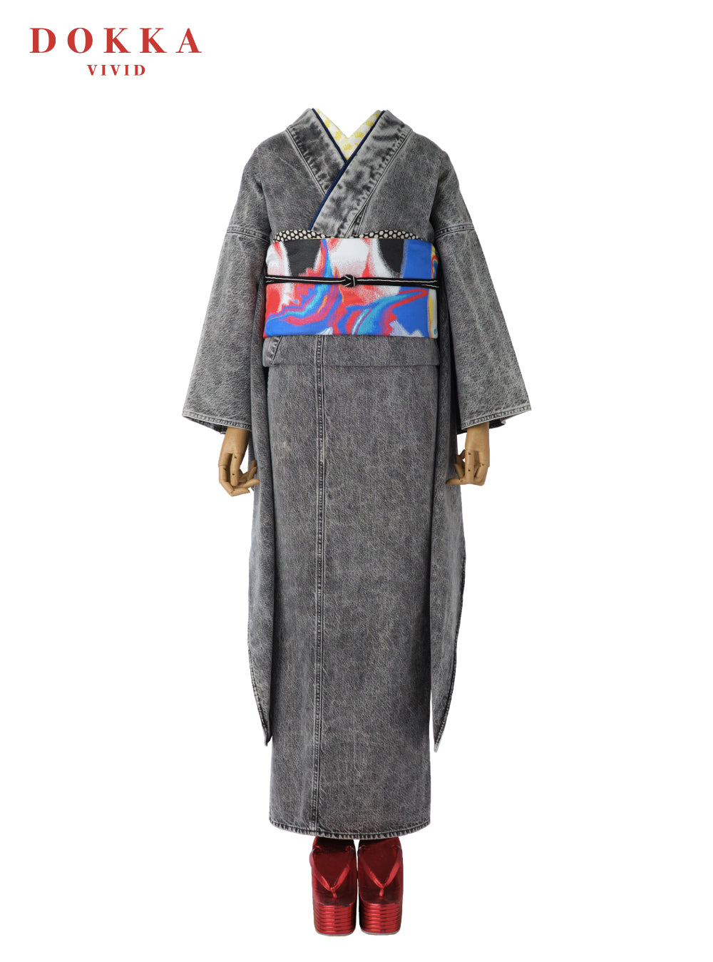 振袖のみ　本日～5/15まで出品　特別商品 デニム ブラックケミカル×五色五光 蝶｜DOKKA vivid × KAPUKI – 振袖KAPUKI