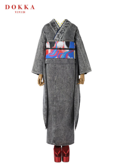 成人式振袖レンタル｜デニムブラックケミカル × 五色五光 蝶