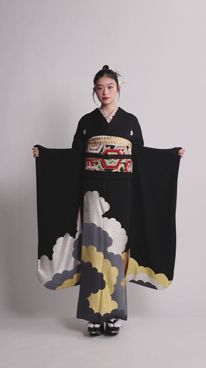成人式振袖レンタル｜黒紋付雲取 – 振袖KAPUKI