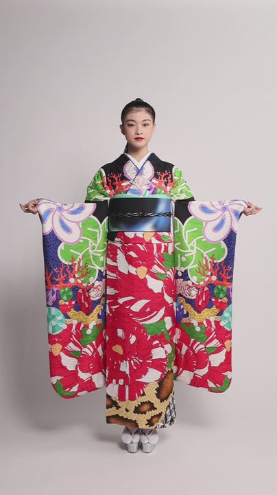 成人式振袖レンタル｜夢幻牡丹図