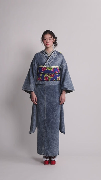 成人式振袖レンタル｜デニムケミカル × 蓮華小紋 瑠璃
