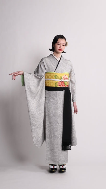 すり疋田 墨黒｜手染め友禅 (コピー)