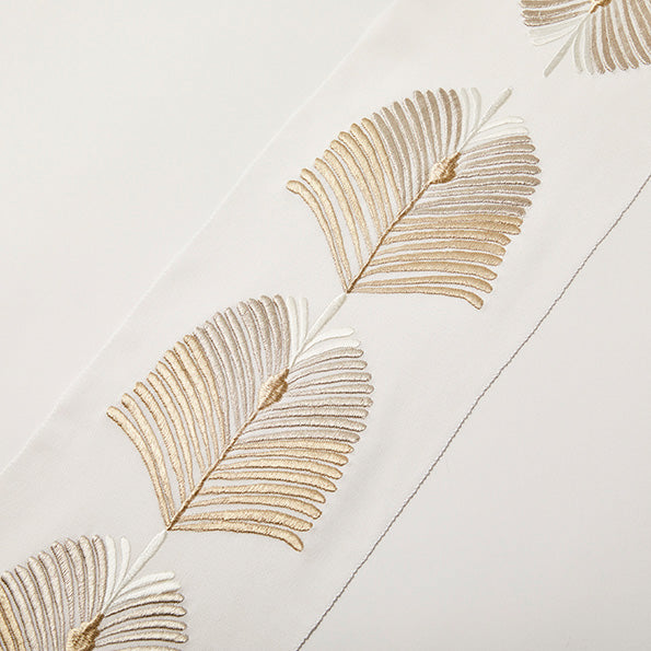 Half-collar embroidery "Pine" white/gold