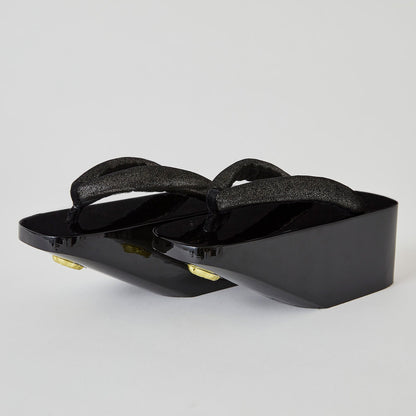 ぽっくり KAPUKI 黒塗り シルバー