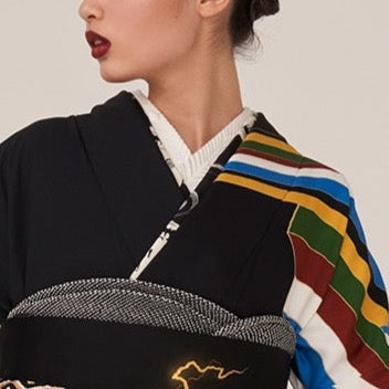 半衿 刺繍 「松」 白/白