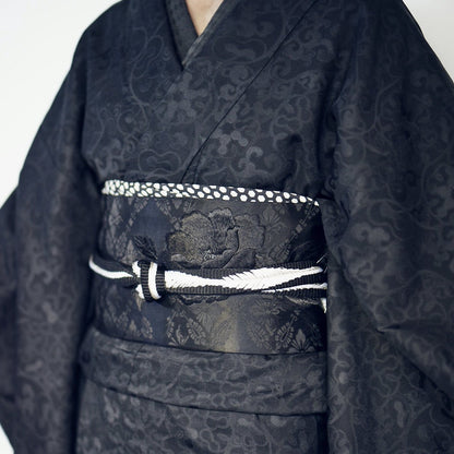 帯締め KAPUKI別注【大和組紐 極太】黒銀