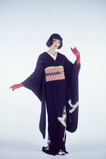 Fukuro obi KAPUKI original "red stripes"