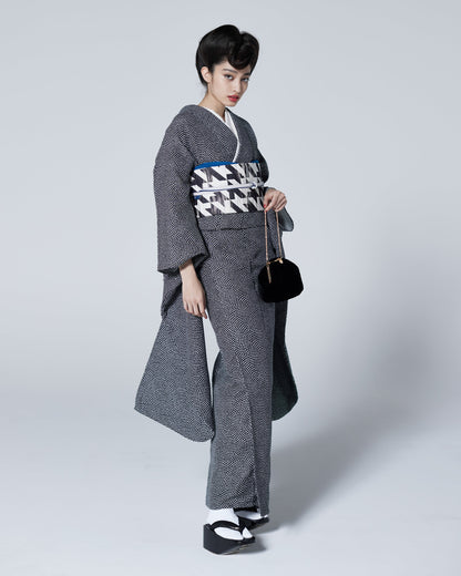 振袖購入｜木綿振袖 Monochrome 【Shark-Dots】