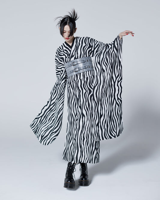 木綿振袖 Monochrome 【Zebra】