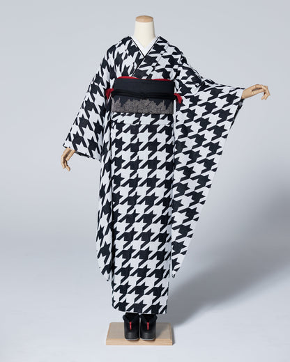 振袖購入｜木綿振袖 Monochrome 【Houndstooth】
