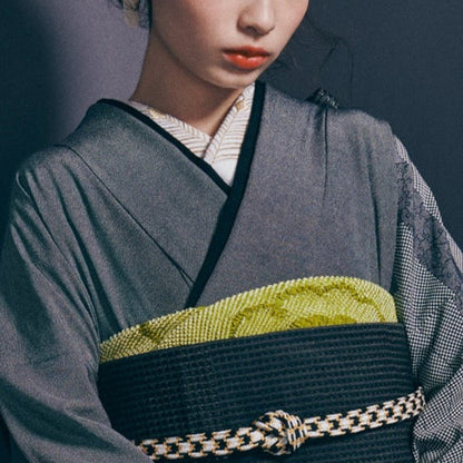 半衿 刺繍 「松」 白地/金