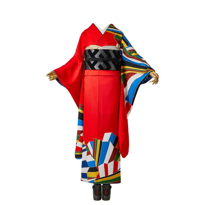 扇縞 赤：2026年成人式振袖レンタル