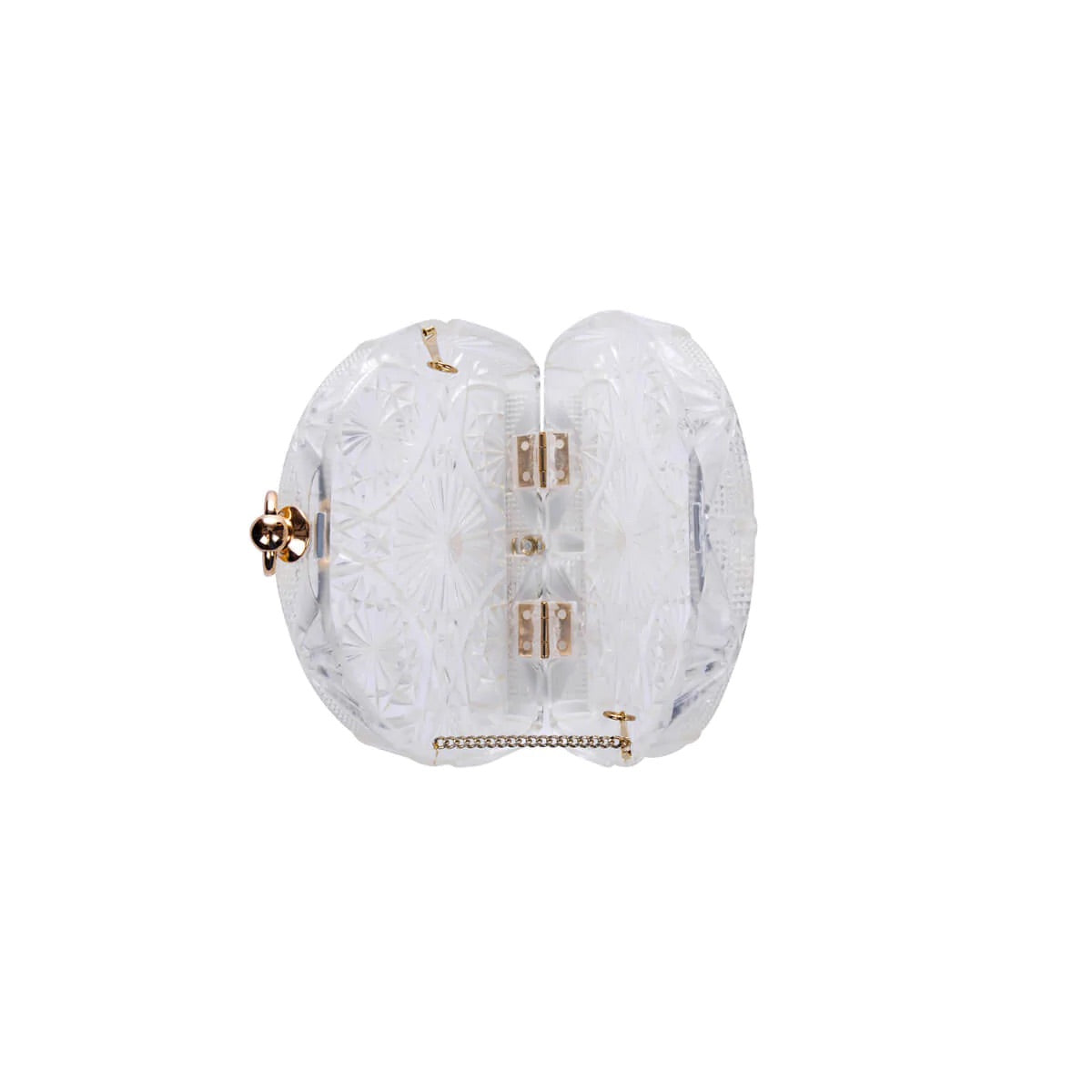 Bag DOUGLASPOON 【Hand Carved Fan Clutch】 Vintage Clear