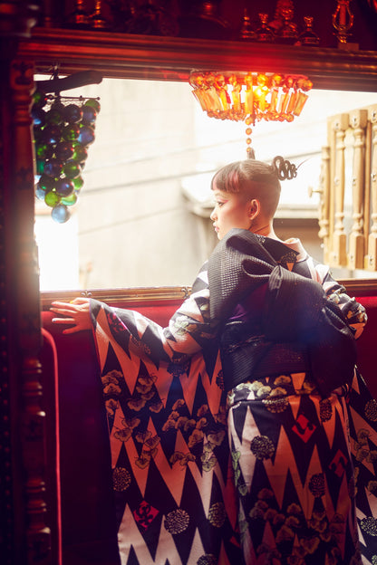 袋帯 KAPUKIオリジナル 【漆市松 黒】