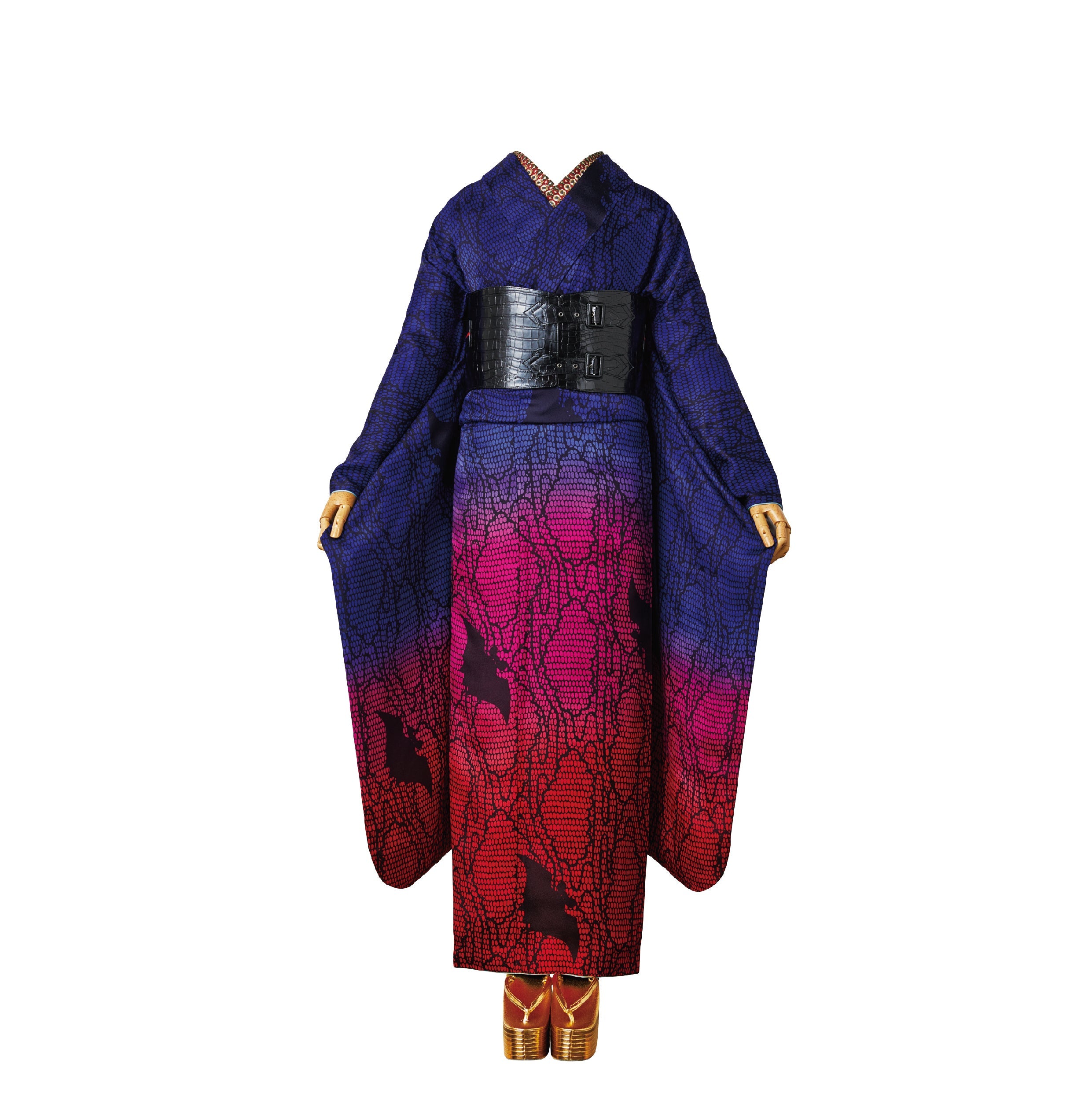 クロコ エナメルブラック ：帯ベルト｜レザー