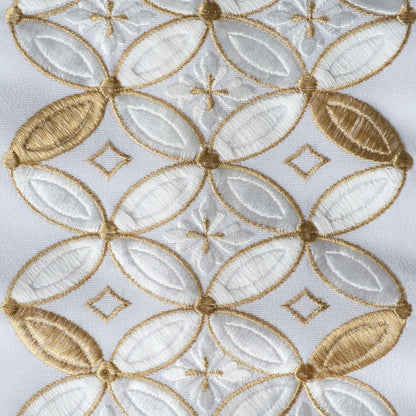 半衿 刺繍 「七宝」 白/金