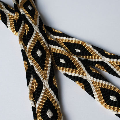 Obijime [plain weave rhombus] black gold