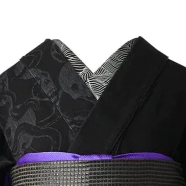 [Purchase as a set] Denim Furisode “Snake and Skull Coordination”