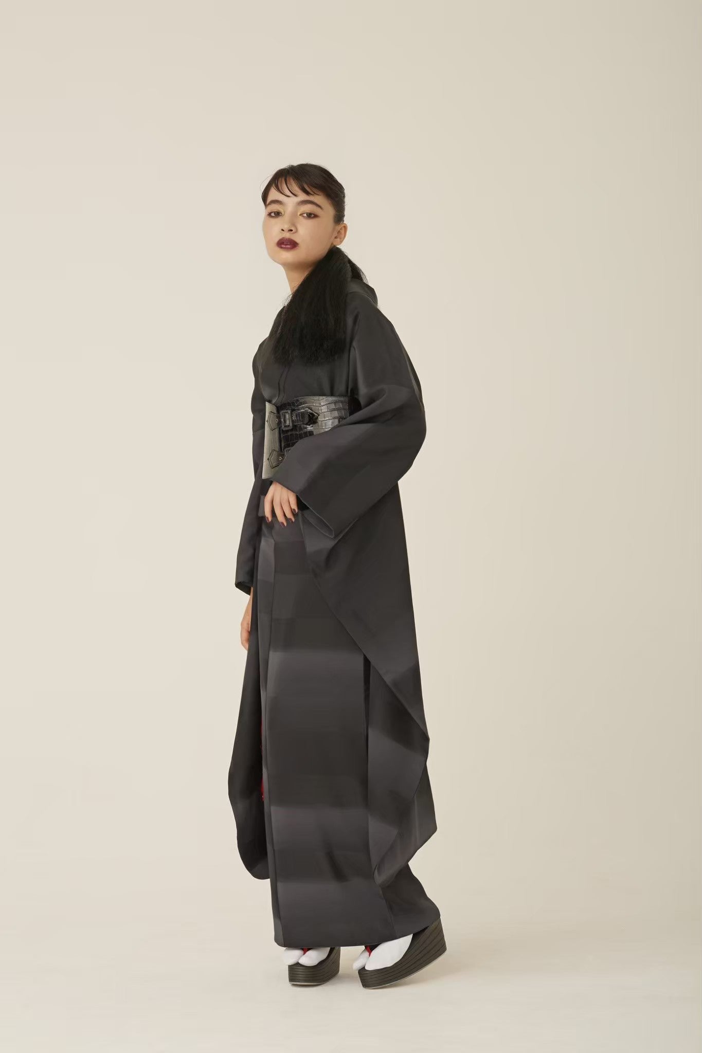 クロコ エナメルブラック ：帯ベルト｜レザー