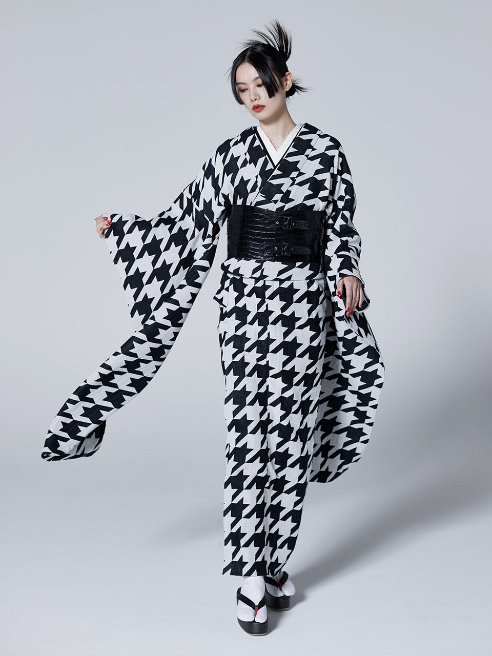 クロコ エナメルブラック ：帯ベルト｜レザー